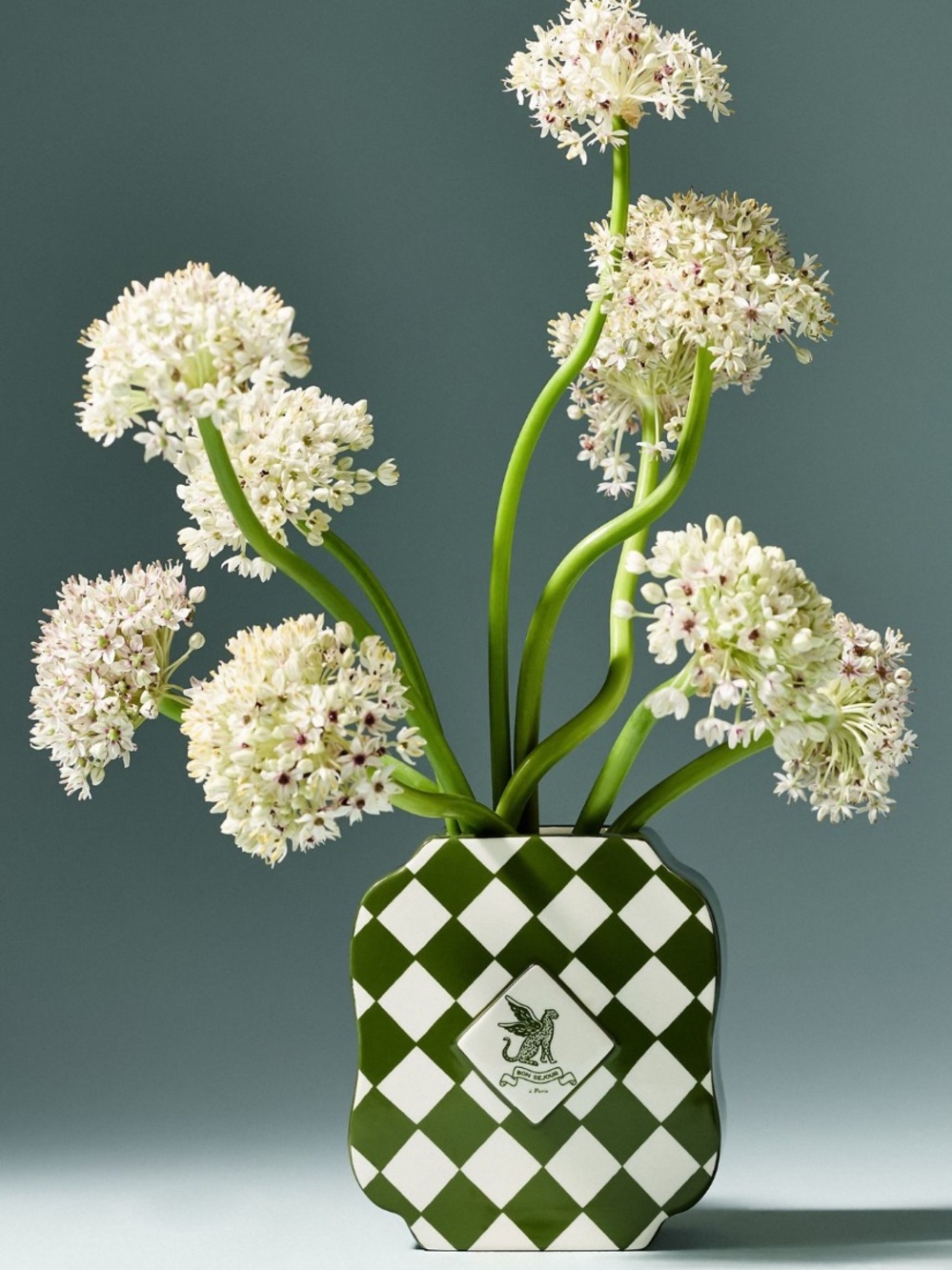 NWOT Anthropologie Hotel Checkered Ceramic Vase